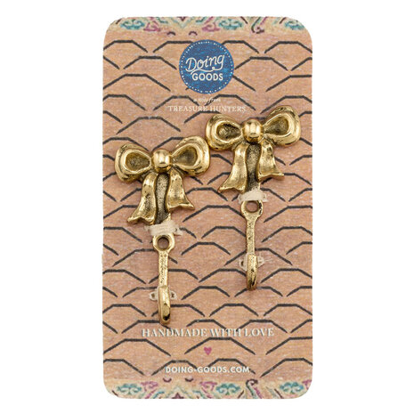 Doing Goods - Wandhaakjes Bowie Strik Messing 3x7cm (set/2)