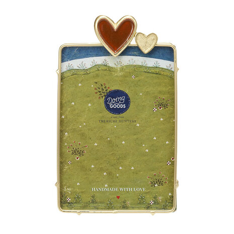 Doing Goods - Fotolijst Pyar Hart Messing 16x11cm foto 10x15cm