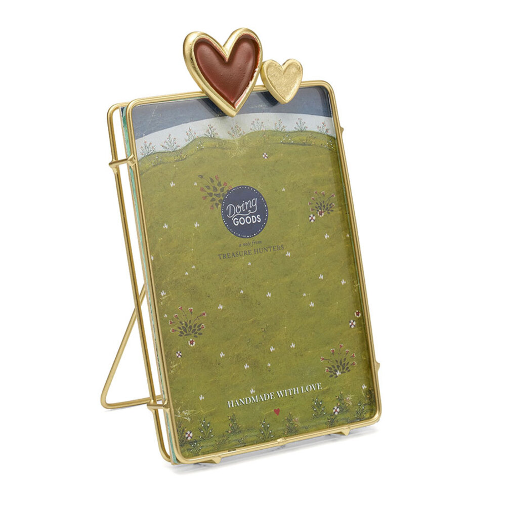 Doing Goods - Fotolijst Pyar Hart Messing 16x11cm foto 10x15cm