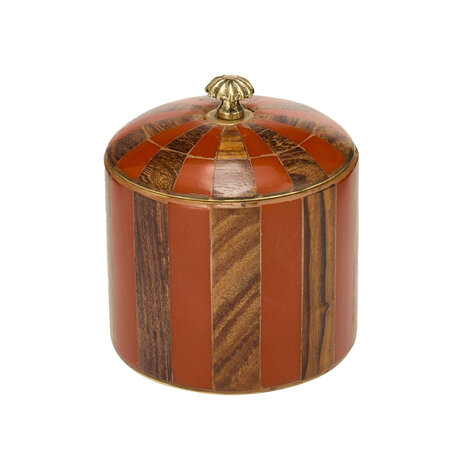 Doing Goods - Sieraaddoosje Piper Circus Rood Hout Messing 10x10cm Doing Goods - Sieraaddoosje Piper Circus Rood Hout Messing 10x10cm