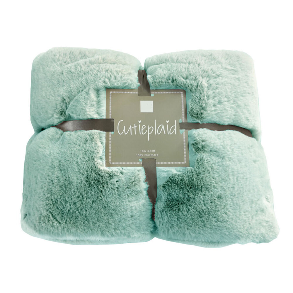 Melting Pot - Plaid & Deken Cutie Imitatie Bont Mint Groen 130x180cm Melting Pot - Plaid & Deken Cutie Imitatie Bont Mint Groen 130x180cm