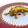 Melting Pot - Schaal met Deksel Salamander Brons Bordeaux Wit 17.5 x11.5cm Melting Pot - Schaal met Deksel Salamander Brons Bordeaux Wit 17.5 x11.5cm