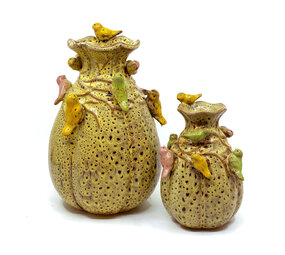 Melting Pot - Vaas Vogeltjes Kattenoog Groen - in 2 maten Melting Pot - Vaas Vogeltjes Kattenoog Groen - in 2 maten