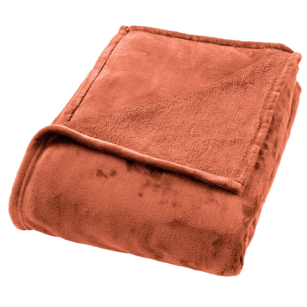 Melting Pot - Plaid Charlie Fleece XL 200x220cm Potters Clay Oranje