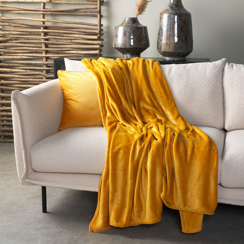 Melting Pot - Plaid Charlie Fleece XL 200x220cm Golden Geel