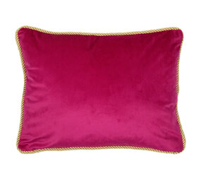 Mars & More - Sierkussen Fuchsia Fluweel 45x35cm gouden bies Mars & More - Sierkussen Fuchsia Fluweel 45x35cm gouden bies