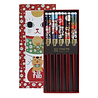 Melting Pot - Chopsticks Lucky Cats Rood (set/5) in cadeau doos Melting Pot - Chopsticks Lucky Cats Rood (set/5) in cadeau doos