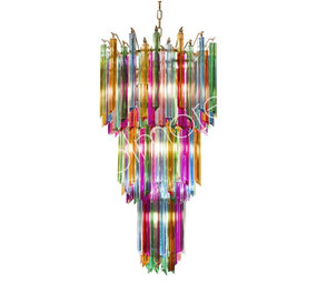 Colmore - Lamp Kroonluchter Pegels Multicolor Glas 47x74cm 3-laags