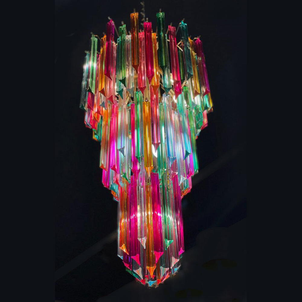 Colmore - Lamp Kroonluchter Pegels Multicolor Glas 47x74cm 3-laags