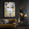 Melting Pot - Schilderij in Lijst Vrouw in Goud 103x143cm in lijst Melting Pot - Schilderij in Lijst Vrouw in Goud 103x143cm in lijst