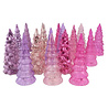 Melting Pot - Kerstboompjes + LED Lampjes Glas Metallic Pink 9x20cm 3 kleuren 3 vormen Melting Pot - Kerstboompjes + LED Lampjes Glas Metallic Pink 9x20cm 3 kleuren 3 vormen
