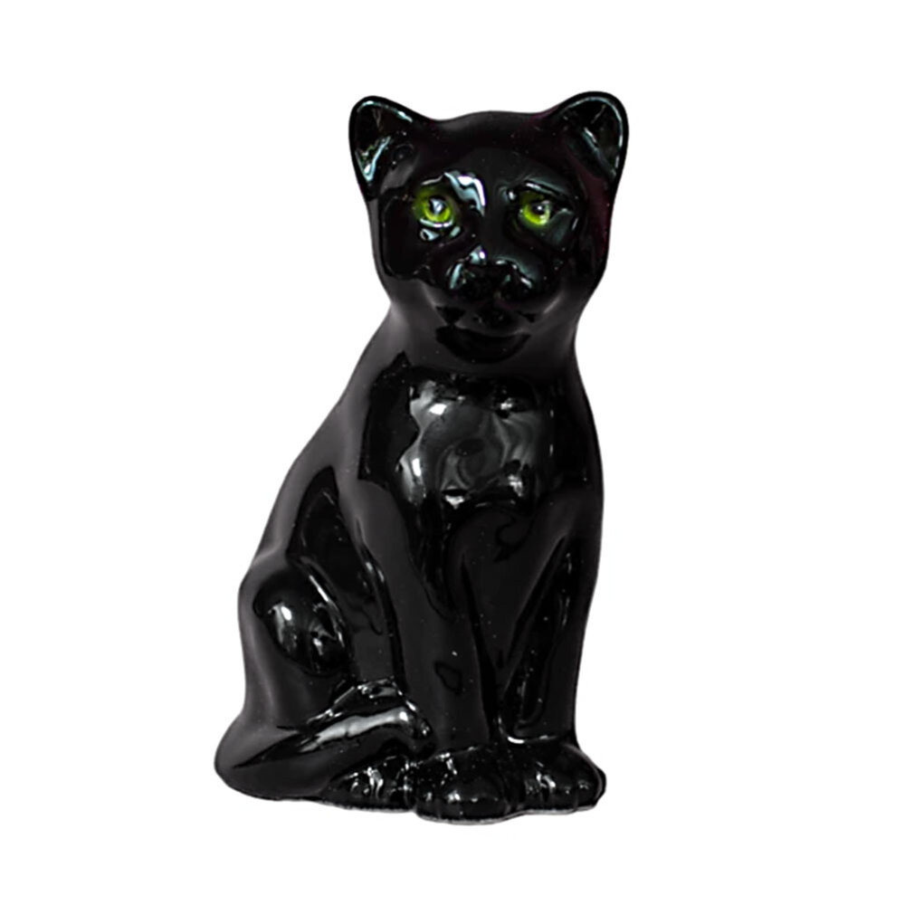 Melting Pot - Beeldje Luipaard S Zwart Keramiek H15cm