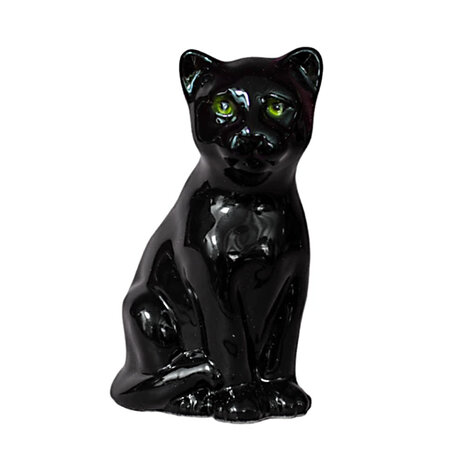 Melting Pot - Beeldje Luipaard S Zwart Keramiek H15cm