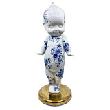 Lammers en Lammers - Kewpie Delfts Blauw Gouden Sokkel H50cm Lammers en Lammers - Kewpie Delfts Blauw Gouden Sokkel H50cm