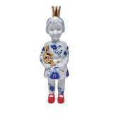 Lammers en Lammers - Mini Pupke Delfts Blauw All-over en Rode Schoentjes 14cm