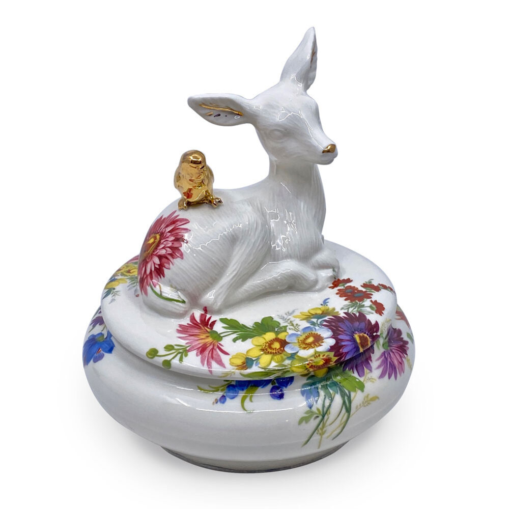 Lammers en Lammers - Little Parakeet Bloemen 18cm schaaltje met deksel