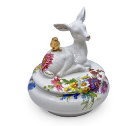 Lammers en Lammers - Little Parakeet Bloemen 18cm schaaltje met deksel