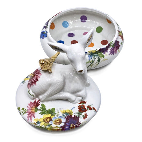 Lammers en Lammers - Little Parakeet Bloemen 18cm schaaltje met deksel