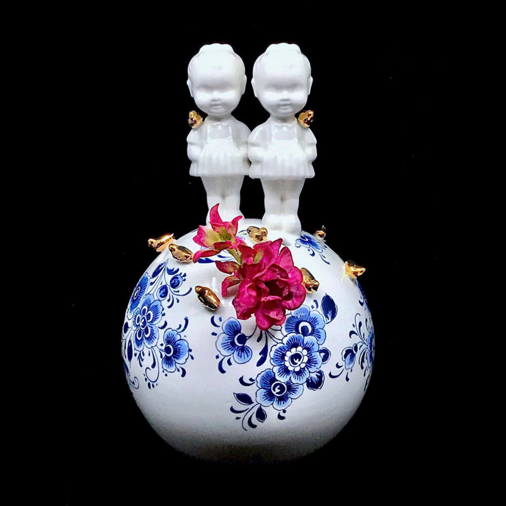 Lammers en Lammers - Quitie Pie XL Meisjes Delfts Blauw Porselein 23cm