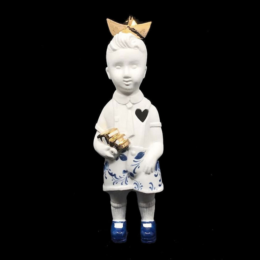 Lammers en Lammers - Kees Jan met Bootje Delft Blauw 25cm