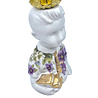 Lammers en Lammers Half Kaars Jongen Bloemen Paars 14cm Lammers en Lammers Half Kaars Jongen Bloemen Paars 14cm