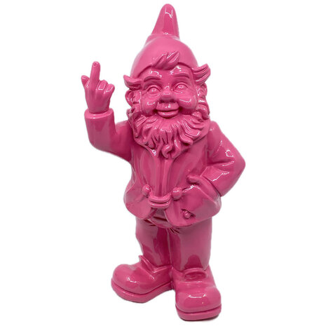 Melting Pot - Design Kabouter F*ck You Fuchsia – Beeld met Middelvinger 16x32cm Melting Pot - Design Kabouter F*ck You Fuchsia – Beeld met Middelvinger 16x32cm