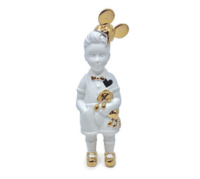 Lammers en Lammers - Kleine Jongen Wit Mickey Oortjes 17cm