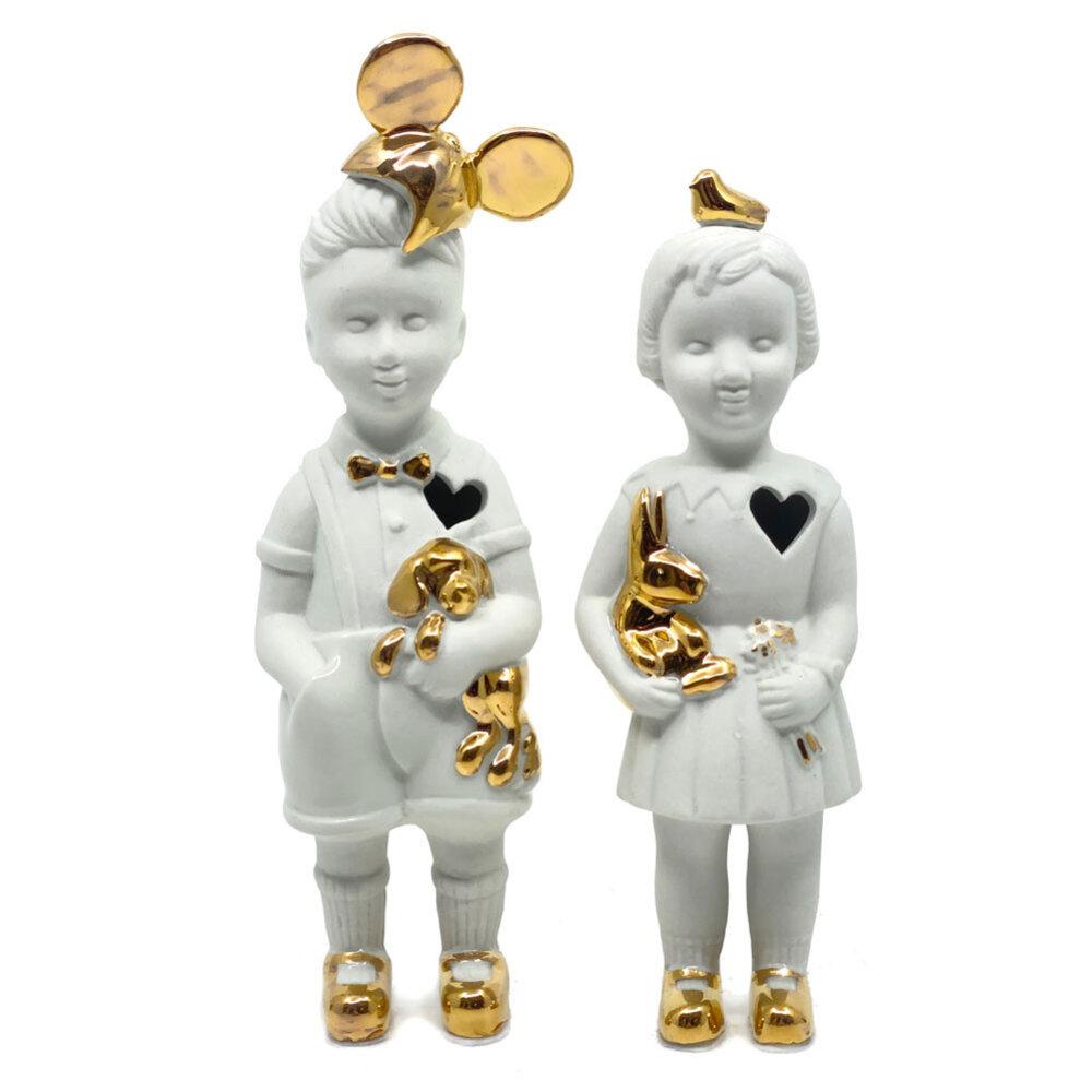 Lammers en Lammers - Kleine Jongen Wit Mickey Oortjes 17cm