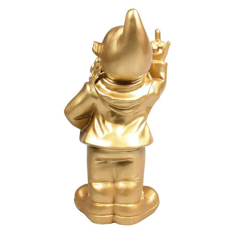 Melting Pot - Beeld Kabouter F*ck You Goud Polyresin 16x12x32cm