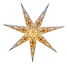 Melting Pot - Kerstster Papier 7 Punten Wit Goud Glitter 85cm incl. lichtsnoer Melting Pot - Kerstster Papier 7 Punten Wit Goud Glitter 85cm incl. lichtsnoer