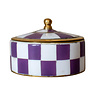 Melting Pot - Doosje Lila/Wit Geblokt Messing/Schelpen 9x5cm Melting Pot - Doosje Lila/Wit Geblokt Messing/Schelpen 9x5cm