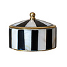 Melting Pot - Doosje Zwart/Wit Gestreept Messing/Schelpen 7x5cm Melting Pot - Doosje Zwart/Wit Gestreept Messing/Schelpen 7x5cm