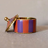 Melting Pot - Doosje Lila/Oranje Gestreept Messing/Schelpen 5x4.5cm Melting Pot - Doosje Lila/Oranje Gestreept Messing/Schelpen 5x4.5cm