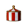 Melting Pot - Doosje Oranje/Wit Gestreept Messing/Schelpen 5x4.5cm Melting Pot - Doosje Oranje/Wit Gestreept Messing/Schelpen 5x4.5cm