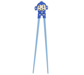 Melting Pot - Kinder Chopsticks met Aapje Blauw 22cm Melting Pot - Kinder Chopsticks met Aapje Blauw 22cm