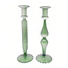 Melting Pot - Kandelaar Karakum Glas 28cm Donker Groen in 2 vormen Melting Pot - Kandelaar Karakum Glas 28cm Donker Groen in 2 vormen
