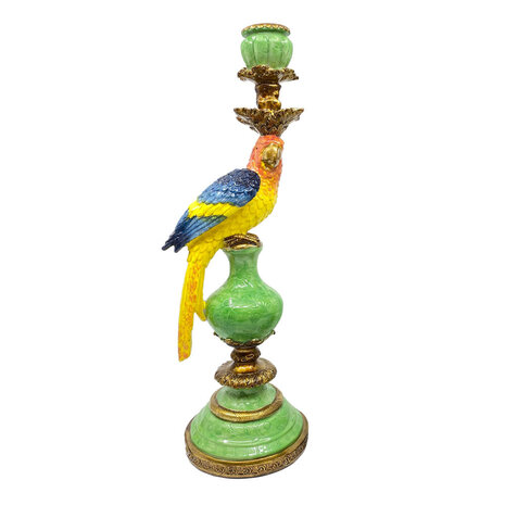 Werns - Kandelaar Papegaai Multicolor 14x40cm in 2 vormen Werns - Kandelaar Papegaai Multicolor 14x40cm in 2 vormen