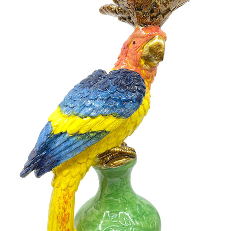 Werns - Kandelaar Papegaai Multicolor 14x40cm in 2 vormen Werns - Kandelaar Papegaai Multicolor 14x40cm in 2 vormen