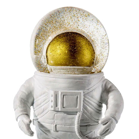 Donkey - Beeldje Astronaut met Sneeuwbol Wit 9x18cm