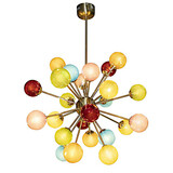 Colmore - Hanglamp Bollen Multicolor Metaal Glas 75x160cm Colmore - Hanglamp Bollen Multicolor Metaal Glas 75x160cm