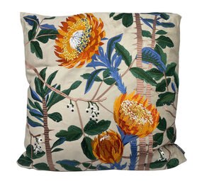 Colmore - Sierkussen Bloemen op Grijs Katoen 50x50cm