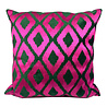 Colmore - Sierkussen Fuchsia Groen Fluweel Geweven Glanskatoen 50x50cm