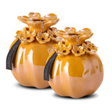 Melting Pot - Vaasje Patricia Oker Porselein in 2 maten Melting Pot - Vaasje Patricia Oker Porselein in 2 maten