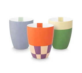 Vtwonen - Drinkmokken zonder oor Multicolor 400ml (set/3)