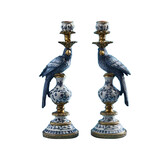 Werns - Kandelaar Papegaai Blauw 9x28cm in 2 vormen