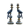 Werns - Kandelaar Papegaai Blauw-Wit met Gouden Details 9x28cm - Links of Rechts Werns - Kandelaar Papegaai Blauw-Wit met Gouden Details 9x28cm - Links of Rechts