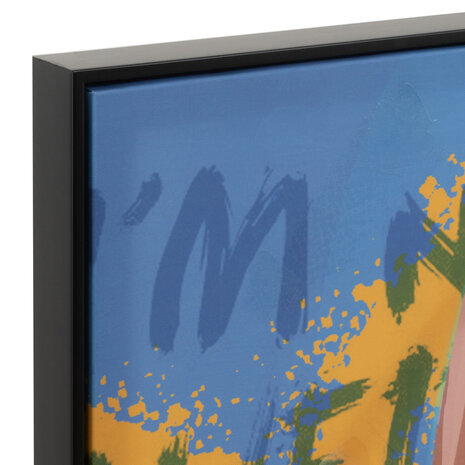 Melting Pot - Schilderij Graffiti Vrouw met Lolly Canvas 100x100cm ingelijst Melting Pot - Schilderij Graffiti Vrouw met Lolly Canvas 100x100cm ingelijst