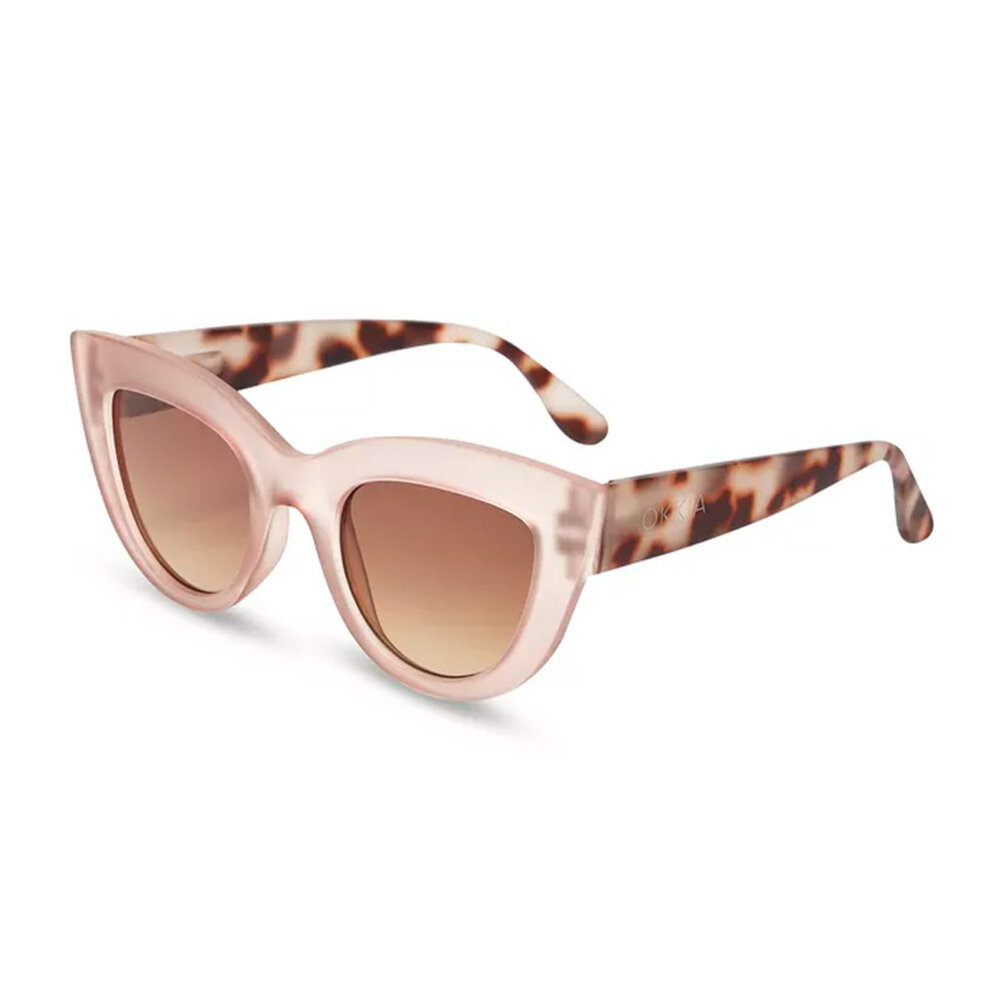 Okkia - Zonnebril CLAUDIA Big Cat-Eye Pink Havana OK013-PH