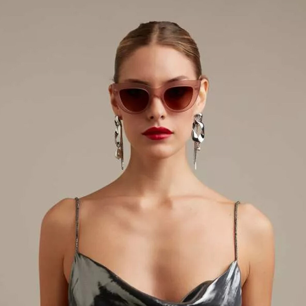 Okkia - Zonnebril CLAUDIA Big Cat-Eye Pink Havana OK013-PH