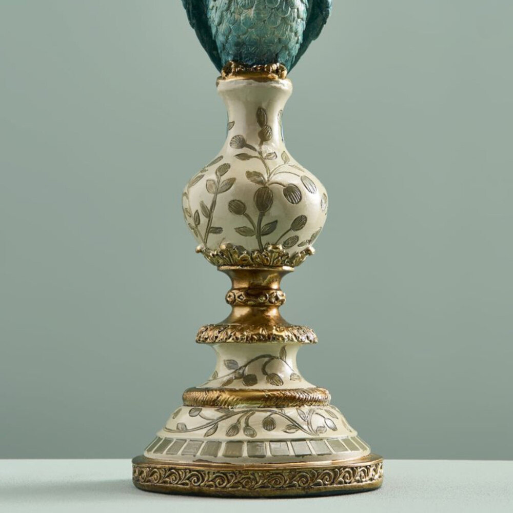 Werns - Kandelaar Papegaai Turquoise met Gouden Details 14x40cm - Links of Rechts Werns - Kandelaar Papegaai Turquoise met Gouden Details 14x40cm - Links of Rechts